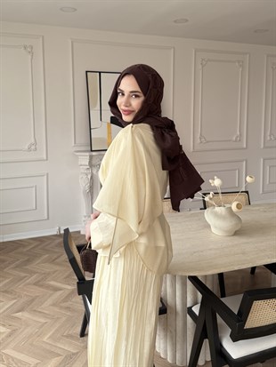 Flair Asimetrik Kesim Pantolon Takım Butter Yellow (8050)