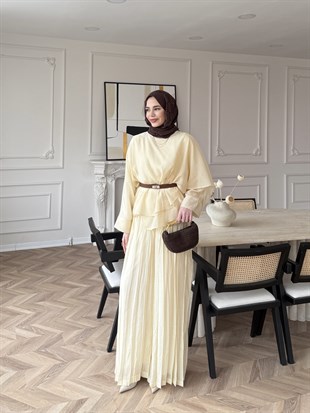 Flair Asimetrik Kesim Pantolon Takım Butter Yellow (8050)