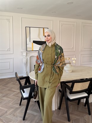 Flint Düğmeli Pantolonlu Takım Haki (4517)