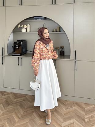 Flower Bomber Ceket Turuncu