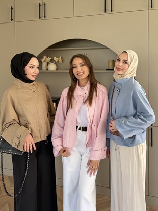 Fresia Kısa Trenç Pembe (846)