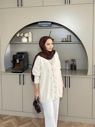 Frida Angora Hırka Bej