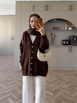 Frida Angora Hırka Mavi