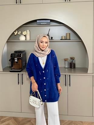 Frida Angora Hırka Mavi