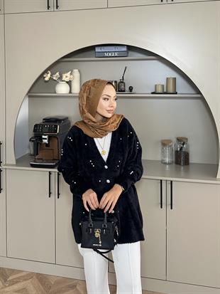 Frida Angora Hırka Siyah