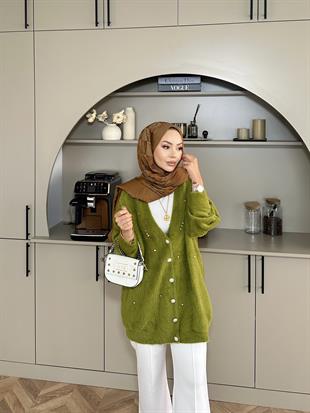 Frida Angora Hırka Yeşil