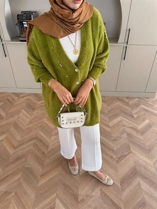 Frida Angora Hırka Yeşil