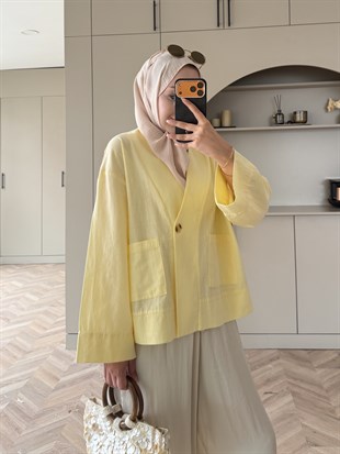 Front Düğmeli Bluz Butteryellow (5461)