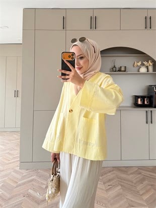 Front Düğmeli Bluz Butteryellow (5461)