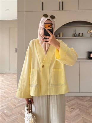 Front Düğmeli Bluz Butteryellow (5461)