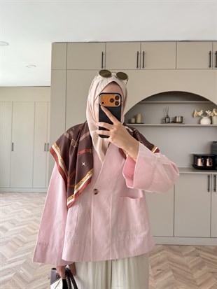 Front Düğmeli Bluz Pembe (5461)