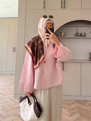 Front Düğmeli Bluz Pembe (5461)