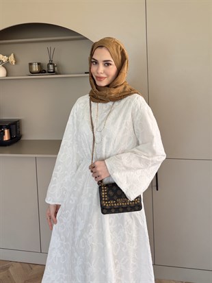 Fuya Brode Elbise Beyaz (4494)