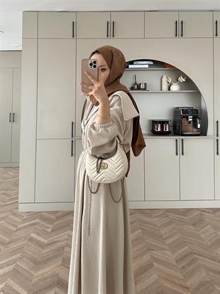 Galvin Geniş Yaka Elbise Taş