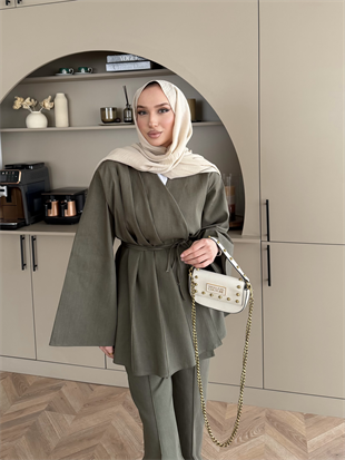 Garance Kruvaze Pantolonlu Kot Takım Haki (2367)