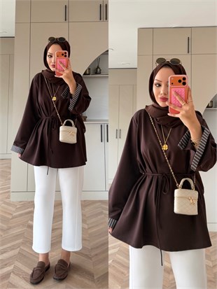 Garnili Oysh Oversize Sweat Kahve (3521)