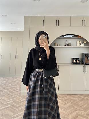 Geniş Kollu Kazak Siyah