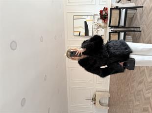 Geniş Yaka Kürk Siyah