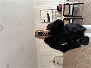 Geniş Yaka Kürk Siyah