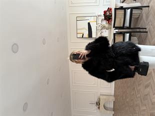 Geniş Yaka Kürk Siyah