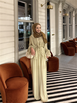 Ghalia Şifon Pantolonlu Takım Butteryellow