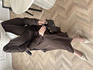 Gigi Yandan Bağlamalı Elbise Acı Kahve