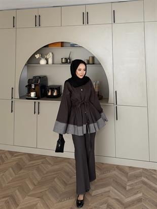 Gisa Pantolonlu Takım Kahve