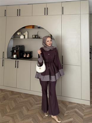 Gisa Pantolonlu Takım Vişne