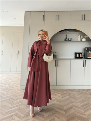 Glady Yaka Bağlamalı Cupra Etekli Takım Kiremit (3023)