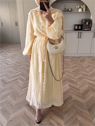 Gleam Taşlı Elbise Butteryellow (26081)