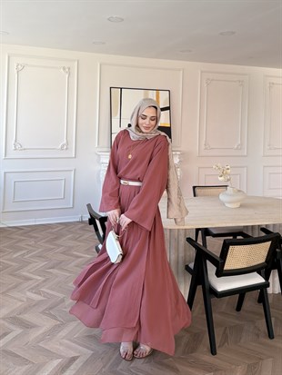 Glow Müslin Etekli Takım Gül Kurusu (5754)