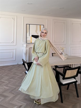 Glow Müslin Etekli Takım Haki (5754)