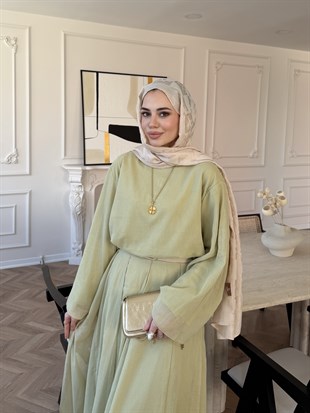 Glow Müslin Etekli Takım Haki (5754)