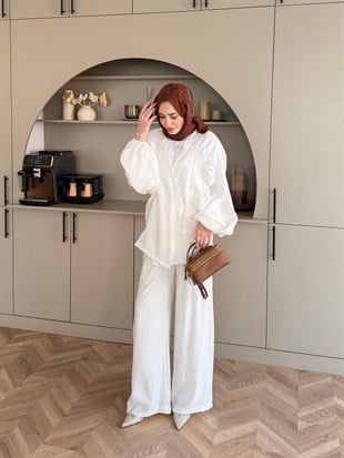 Goddes Bağlamalı Tensel Takım Beyaz (5746)