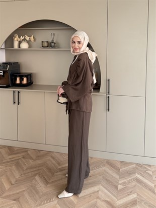 Goddes Bağlamalı Tensel Takım Kahve (5746)