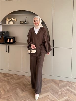 Goddes Bağlamalı Tensel Takım Kahve (5746)