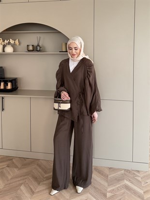 Goddes Bağlamalı Tensel Takım Kahve (5746)