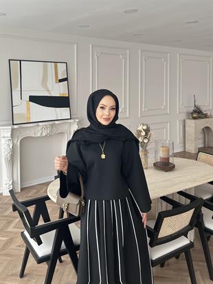 Grayle Biye Detaylı Scuba Etekli Takım Siyah