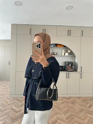 Greta Pelerinli Kot Ceket Siyah