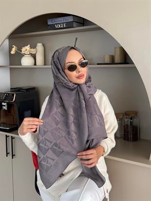 Gri Va Dama Desen Naia Şal