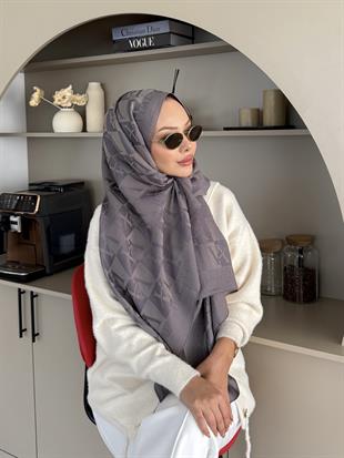 Gri Va Dama Desen Naia Şal