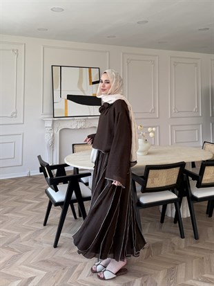 Groft Bağlamalı Etekli Takım Kahve (2030)