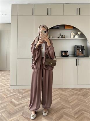 Gua Saten Bomber Takım Kahve