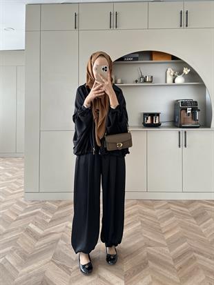 Gua Saten Bomber Takım Siyah