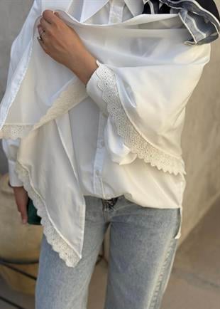 Güpürlü Gömlek Beyaz