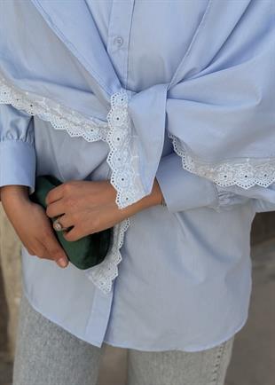 Güpürlü Gömlek Mavi 