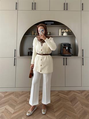 Hadley Sakallı Hırka Ekru