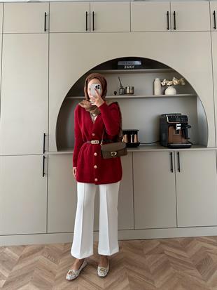 Hadley Sakallı Hırka Kırmızı