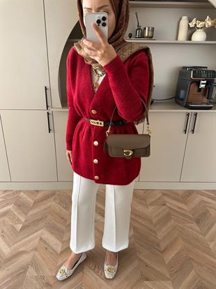 Hadley Sakallı Hırka Kırmızı