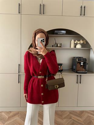 Hadley Sakallı Hırka Kırmızı